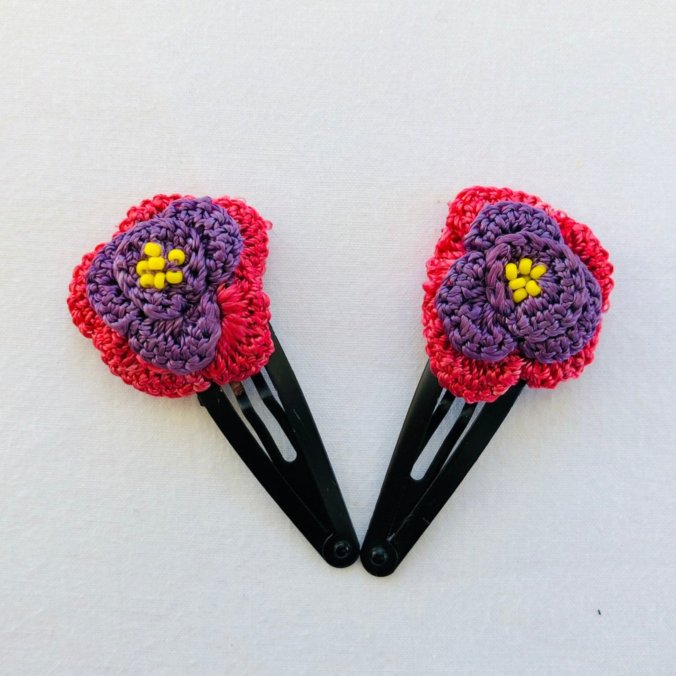 Crochet Flower Hair Pins for Girls