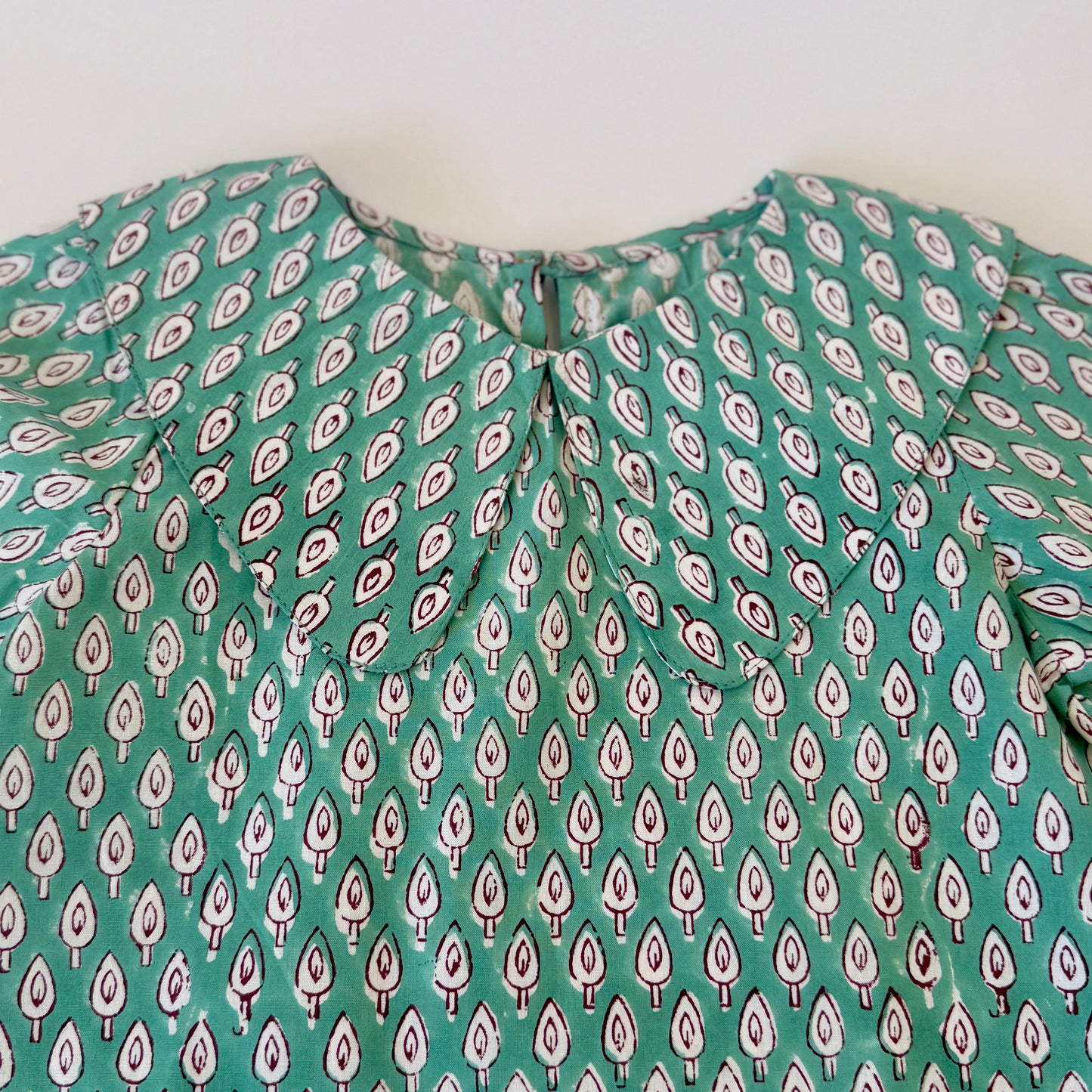 Handmade block-printed tops With Leaf Print