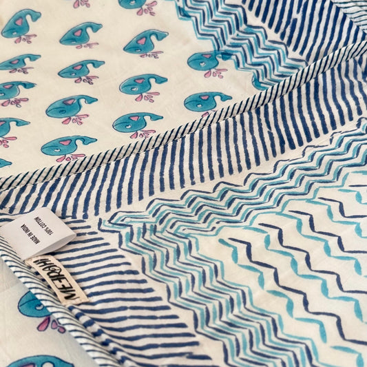 Reversible 2-sided cotton blanket