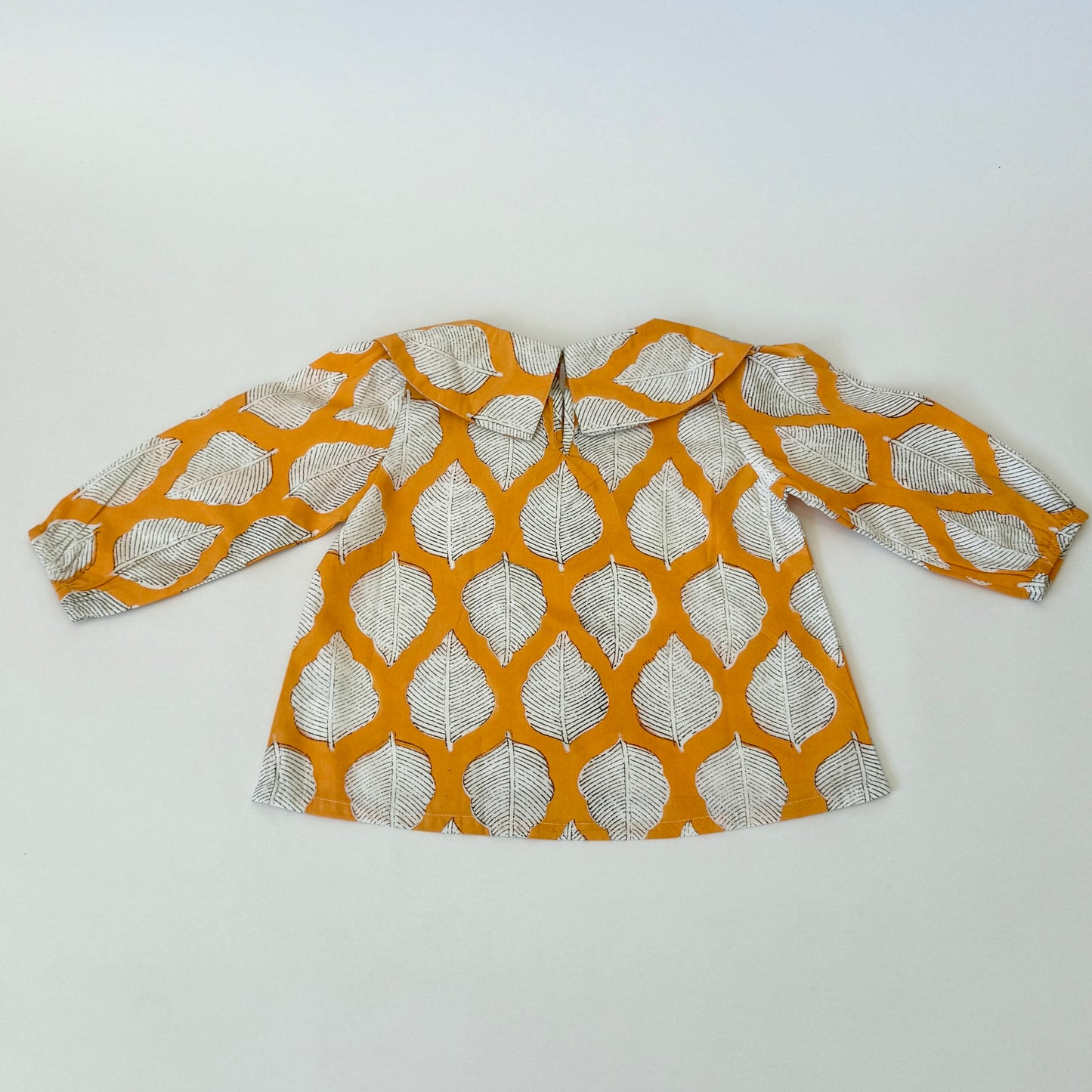 Handmade block-printed tops With Leaf Print