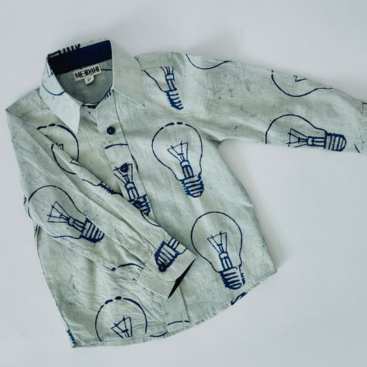 Boys' Handmade Full-Sleeves Button Down Bulb Shirt