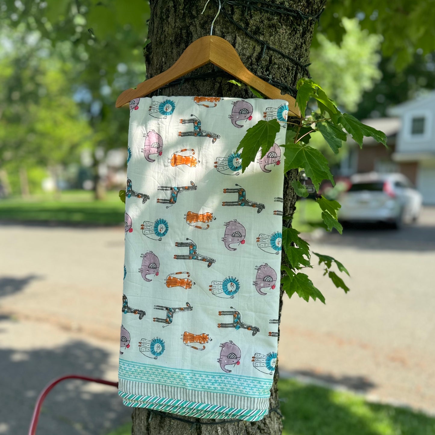 Reversible Cotton Animal Kids Blanket