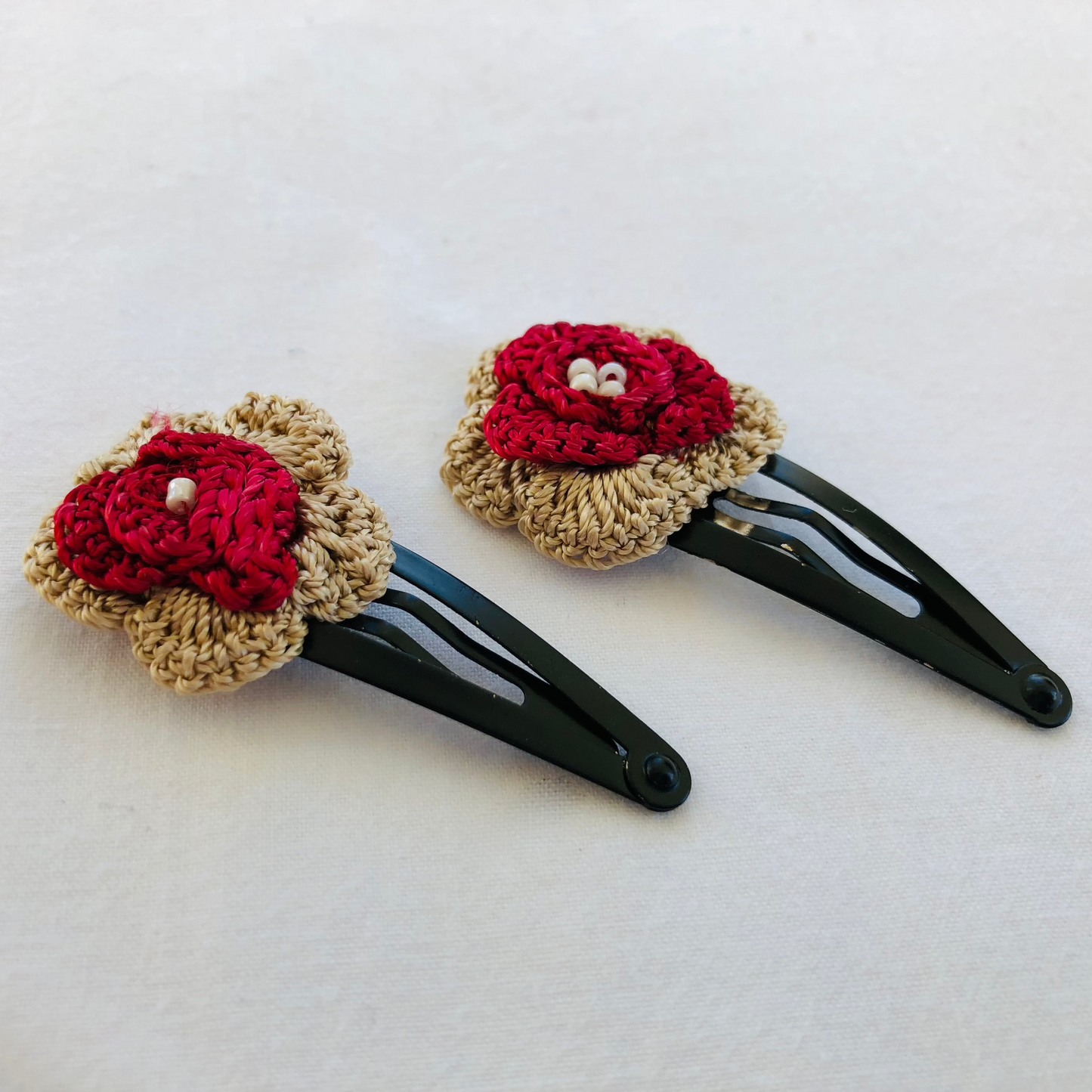 Crochet Flower Hair Pins for Girls