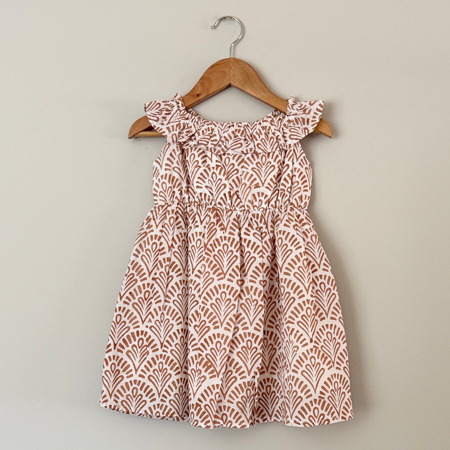 Handmade Girls' Neutral Ruffle Dress