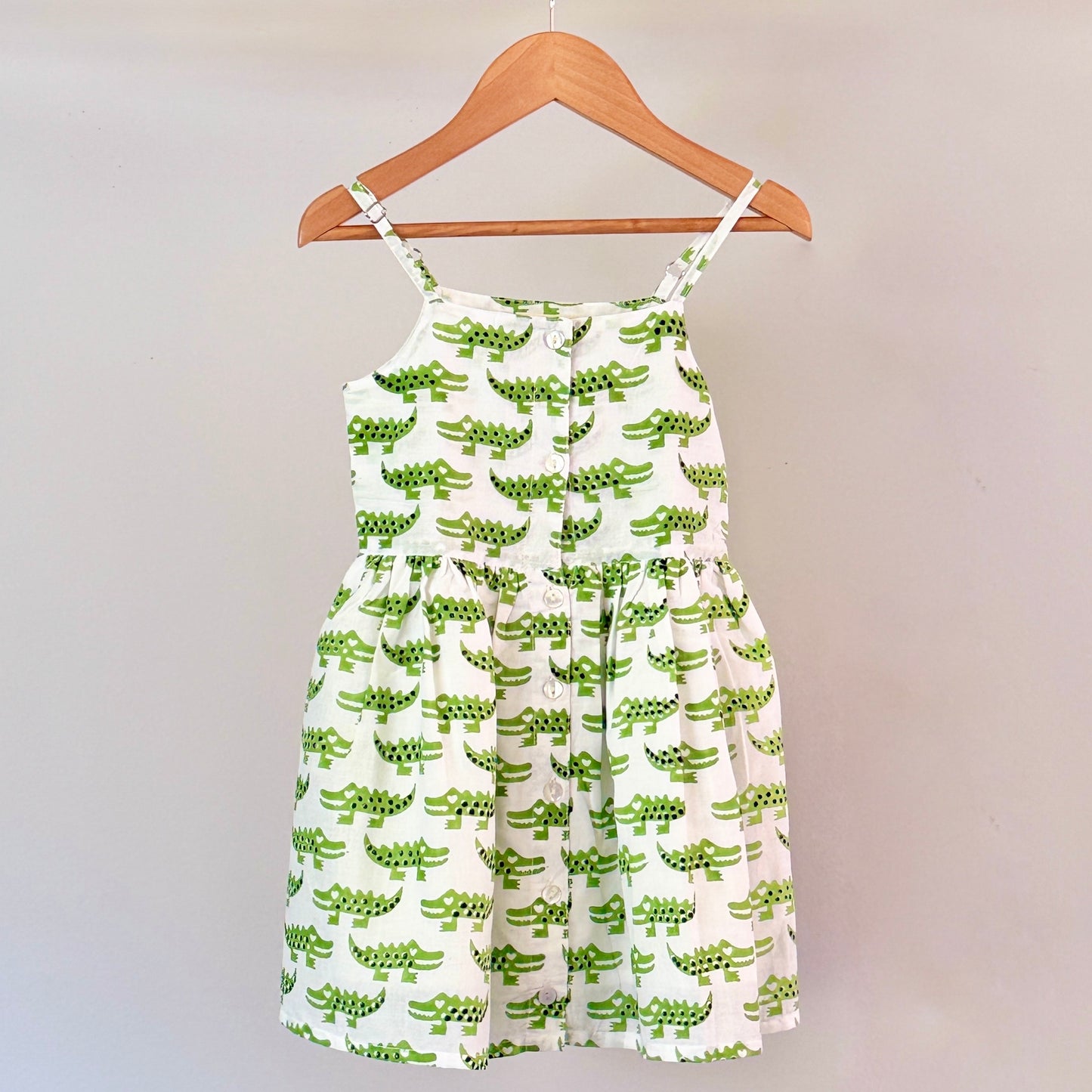 Animal Crocodile Printed Girls' Dress