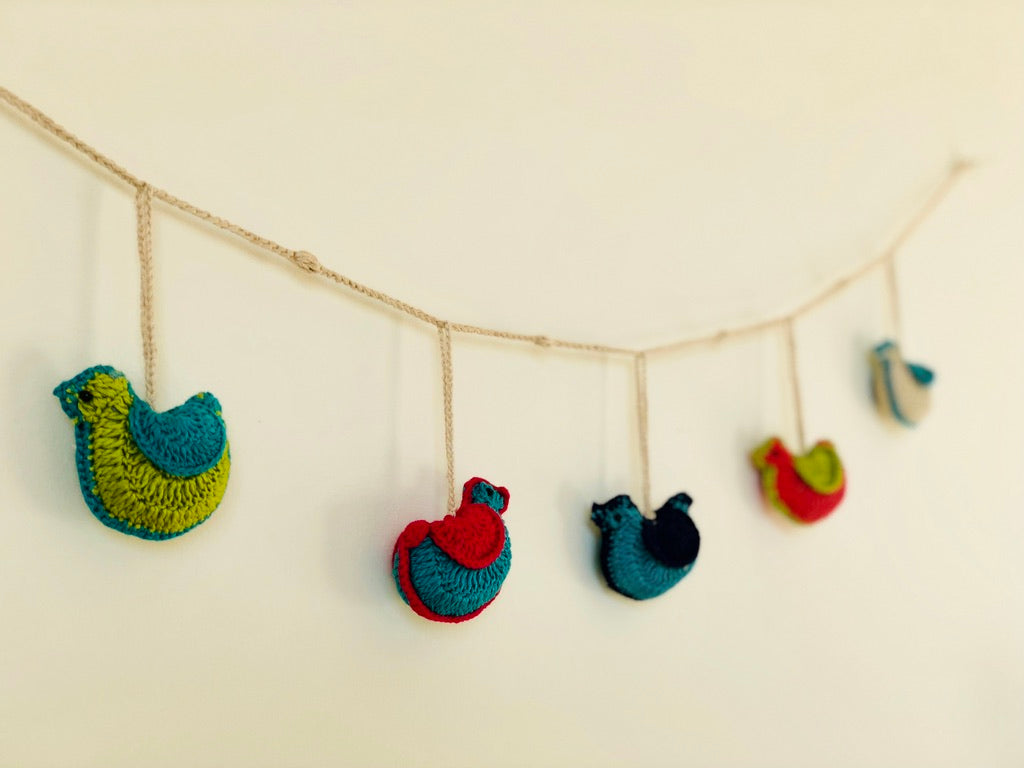 Crochet Bird Wall Hanging - Nursery Decor