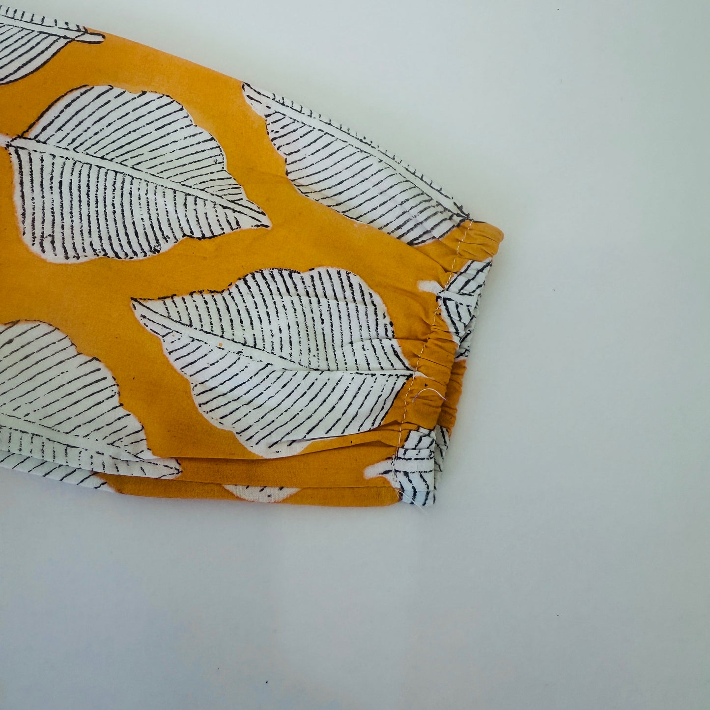 Handmade block-printed tops With Green Petals