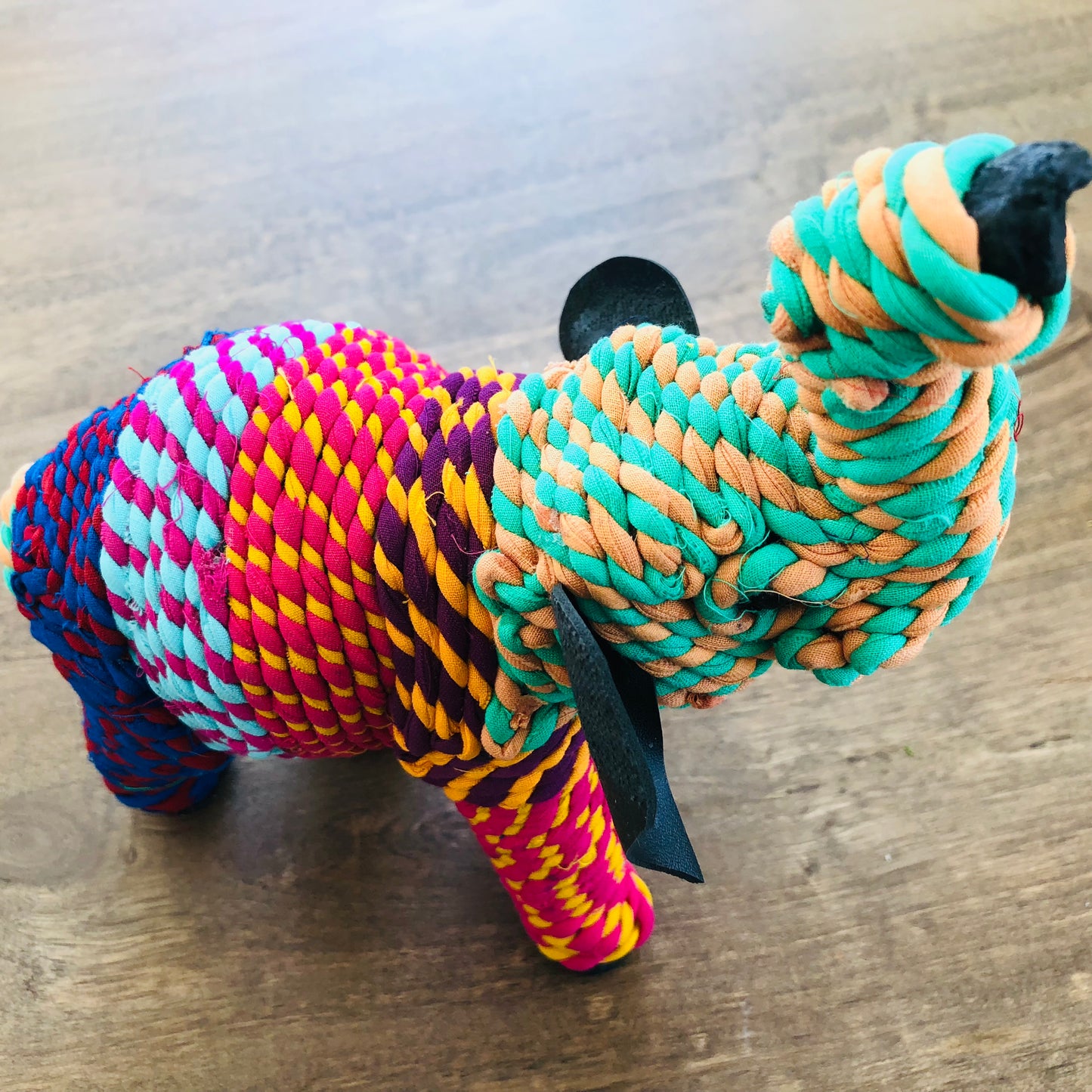 Elephant from Upcycled Fabric – Nursery Shelf Decor