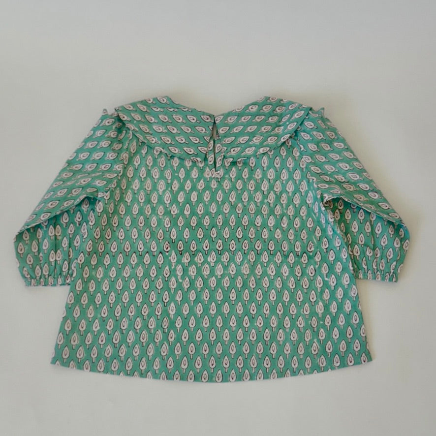 Handmade block-printed tops With Leaf Print