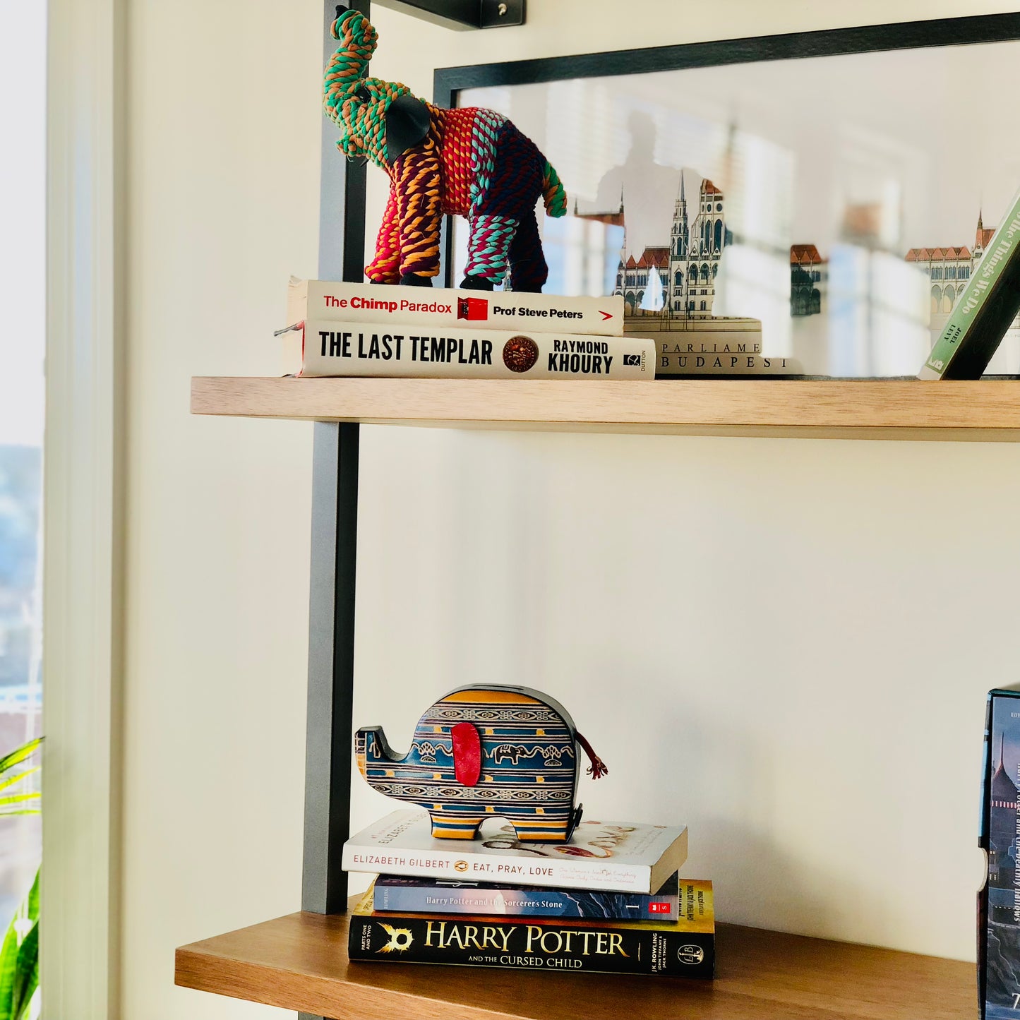 Elephant from Upcycled Fabric – Nursery Shelf Decor