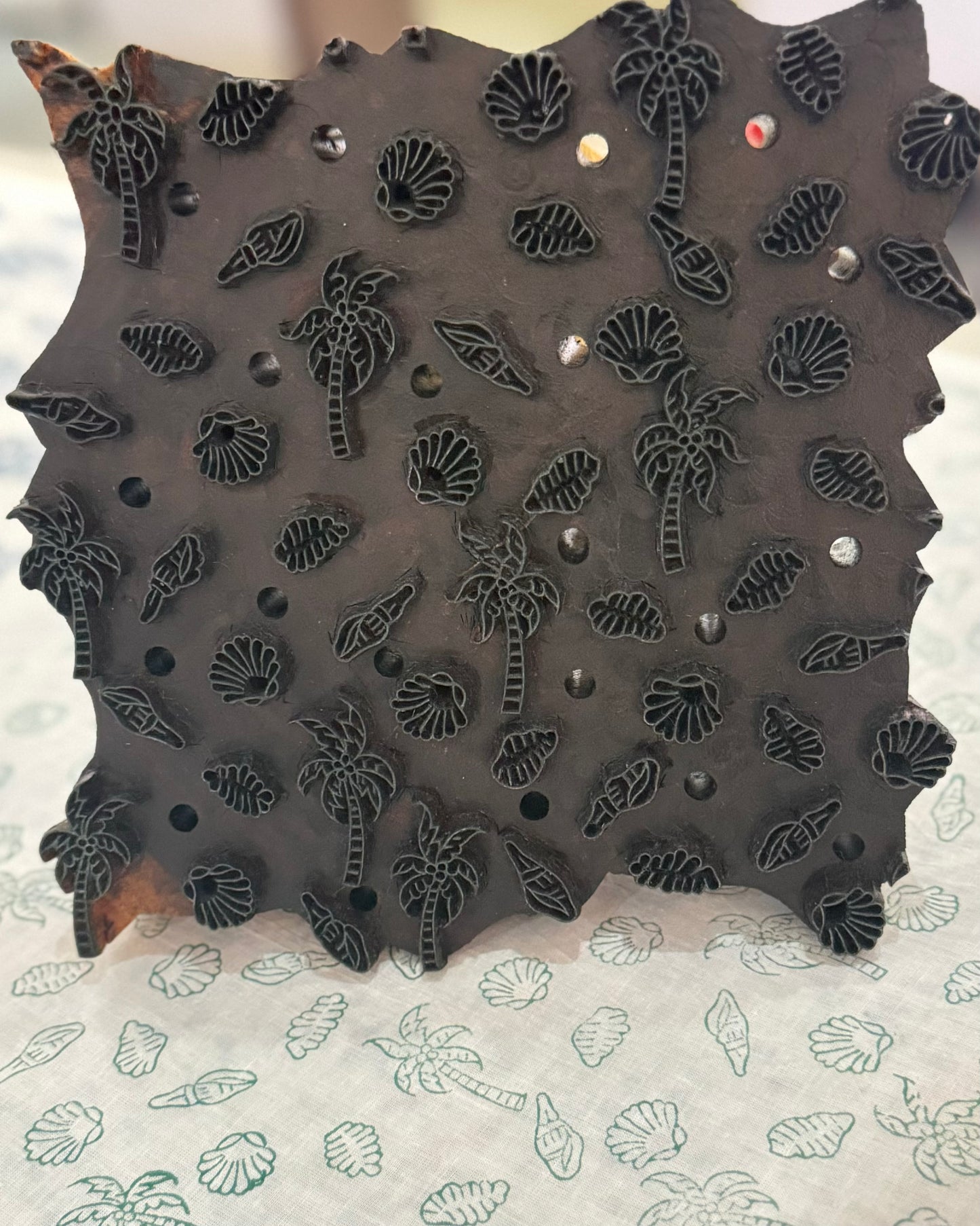 Blocks of tropical print for boys shirt
