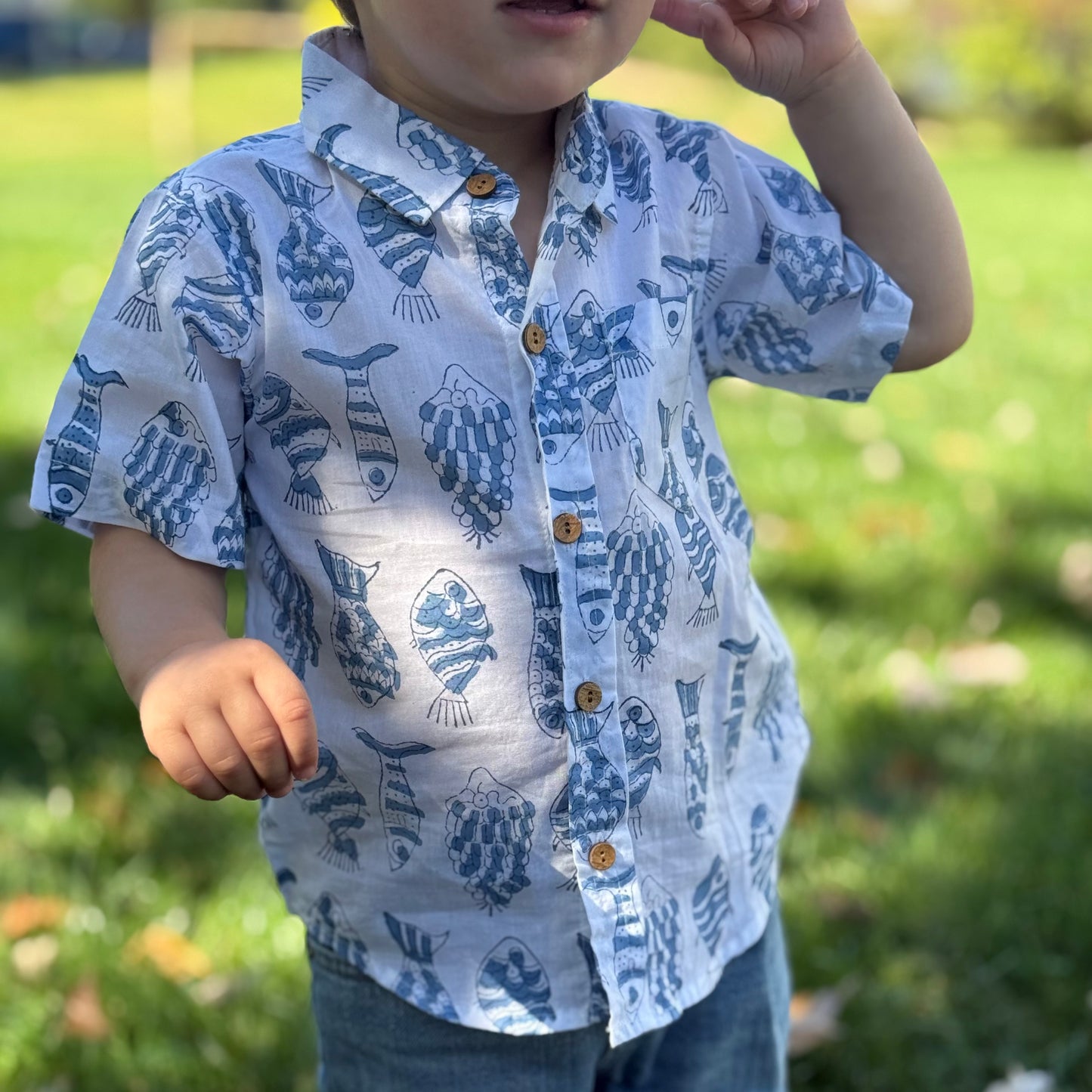 Animal print shirt for toddler boys