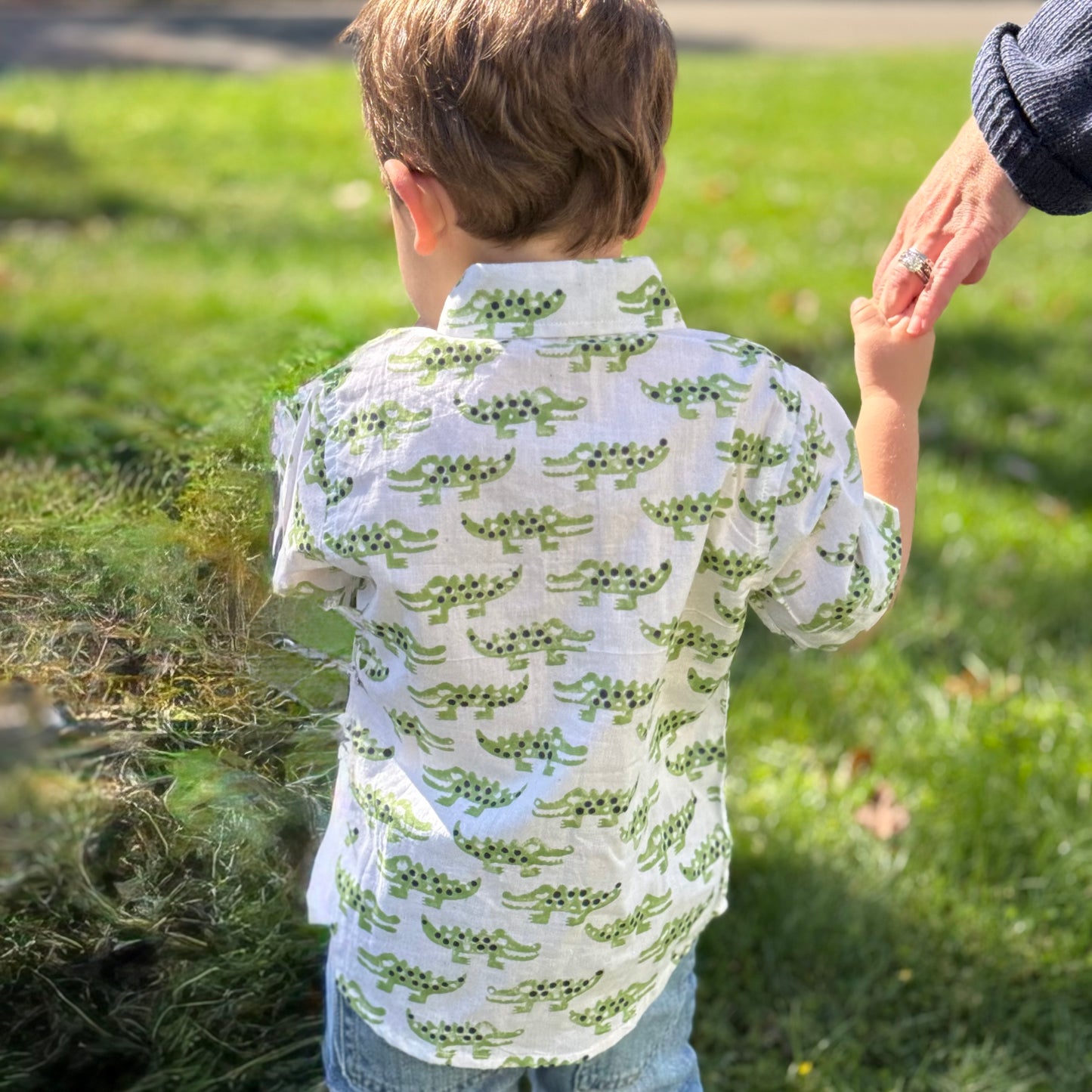 Animal print cotton shirt for boys