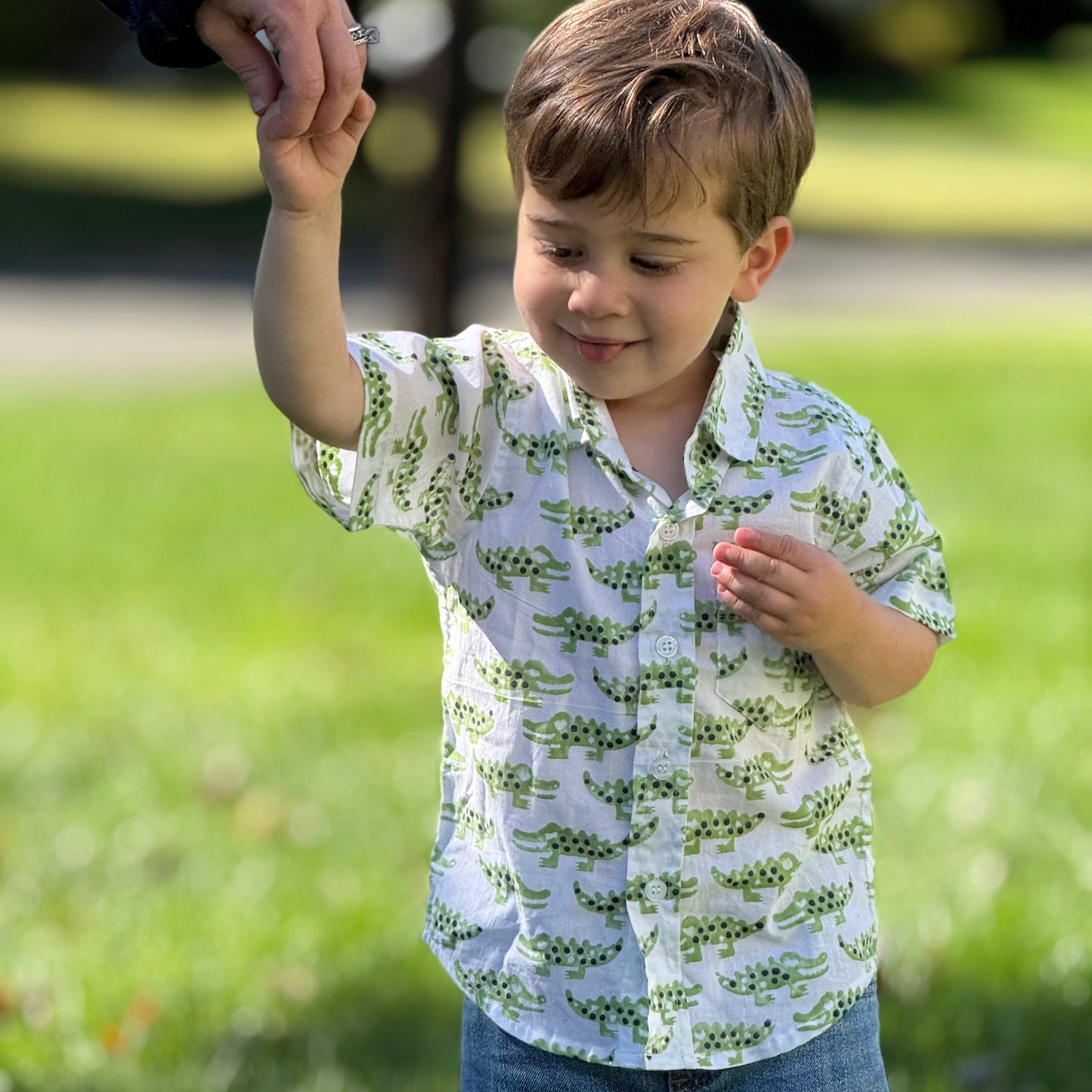 Crocodile animal print shirt for toddler boys