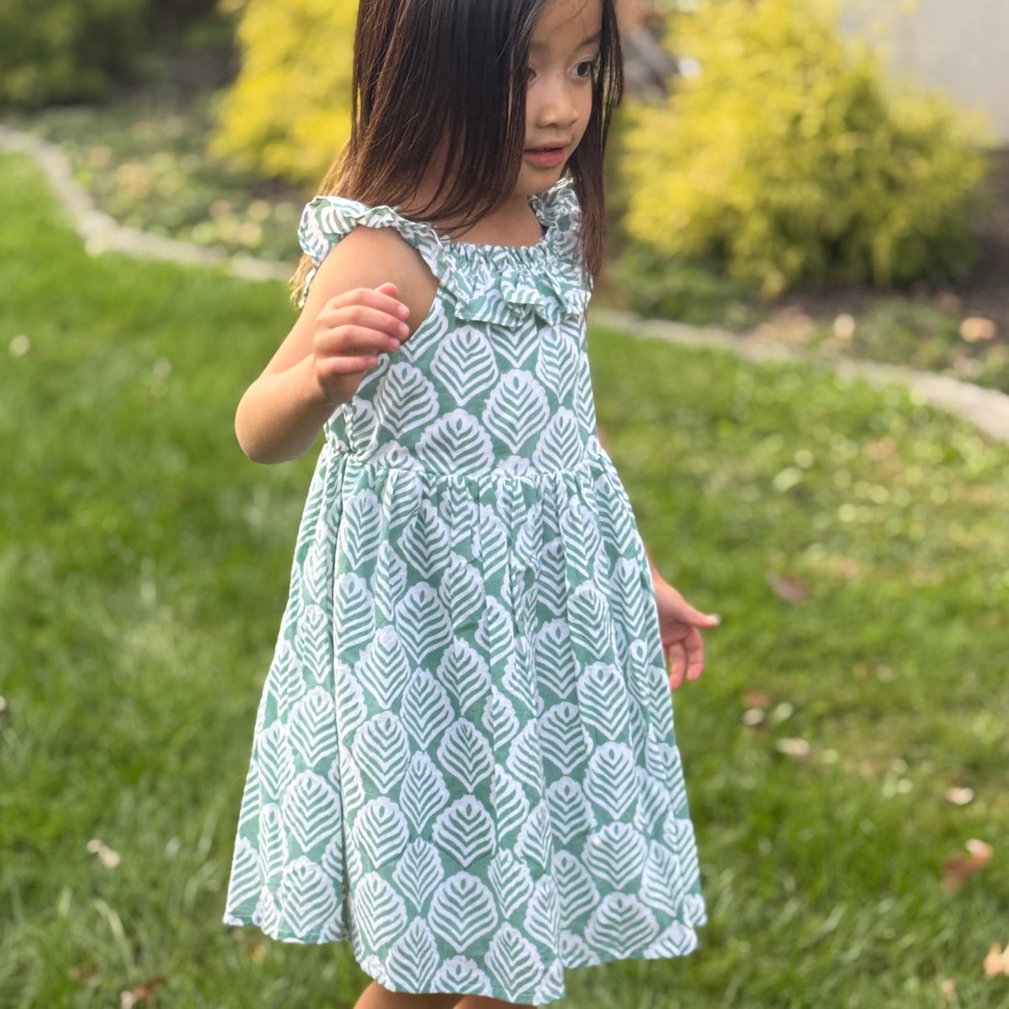 Toddler girls handmade summer cotton dress