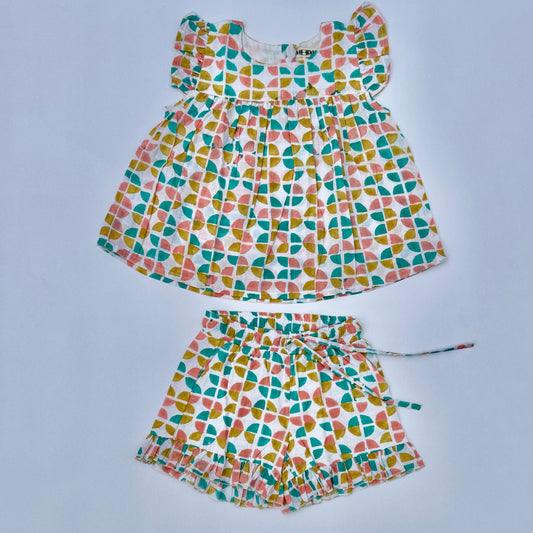Handmade Girls' 2-Piece Rainbow Matching Set