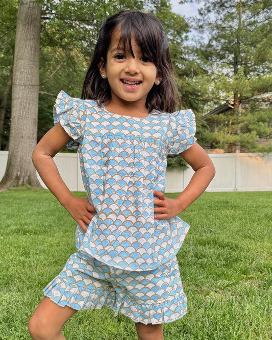 Cotton 2-Piece Girls' Mermaid Printed Set