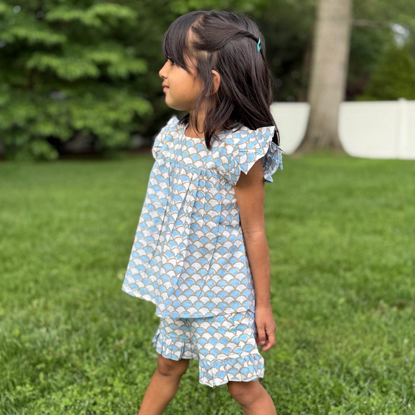 Cotton 2-Piece Girls' Mermaid Printed Set