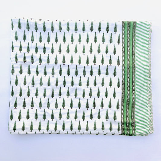 Reversible Cotton Christmas Print Blanket