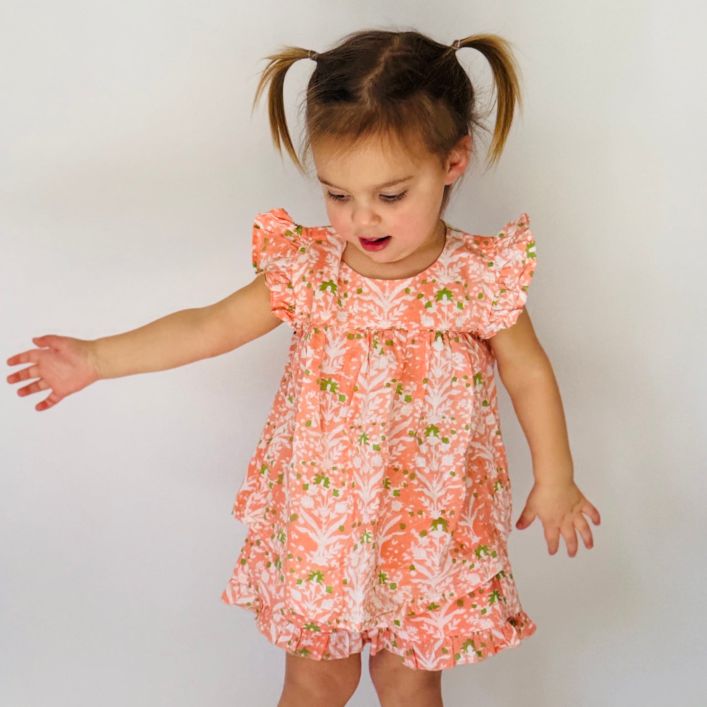 2-piece summer cotton outfit for toddler girls