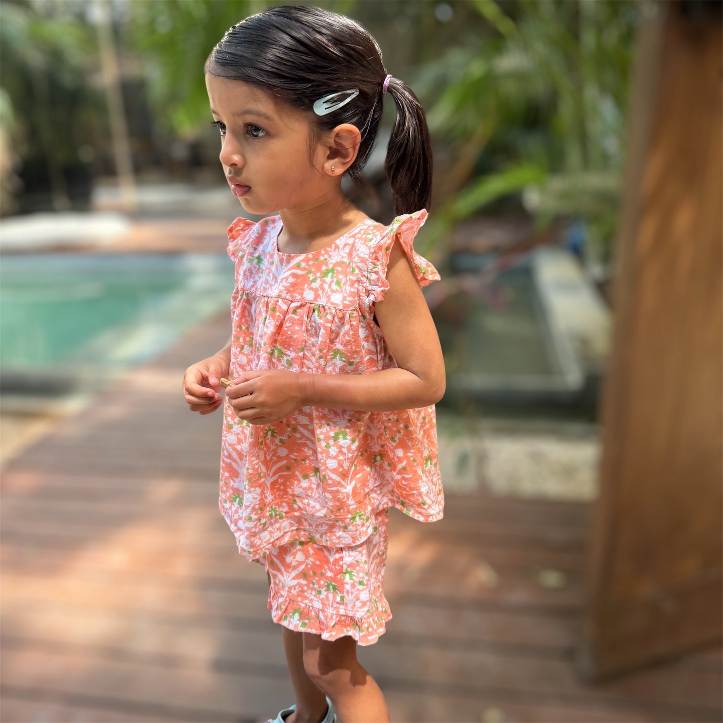 Girl in cotton floral 2 pc set