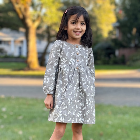 Handmade Earthy Dress With Knitted Back