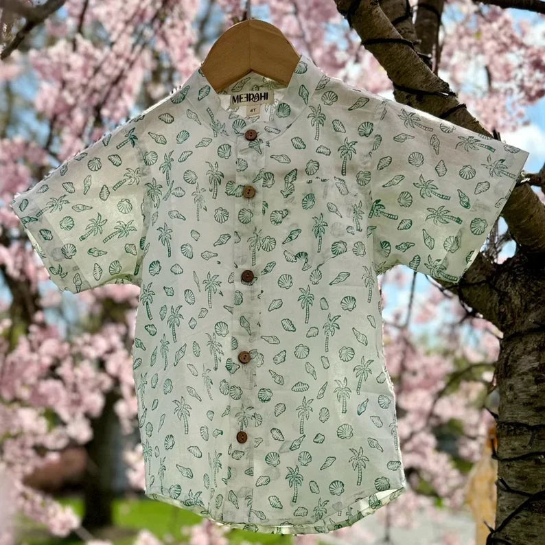 Toddler Boys tropical beach cotton summer shirt