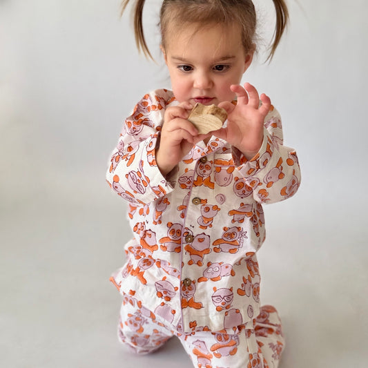 Unisex Toddler Pajama Set - Panda Print
