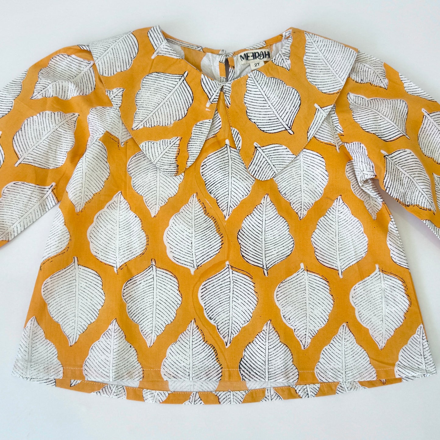 Handmade block-printed tops With Leaf Print