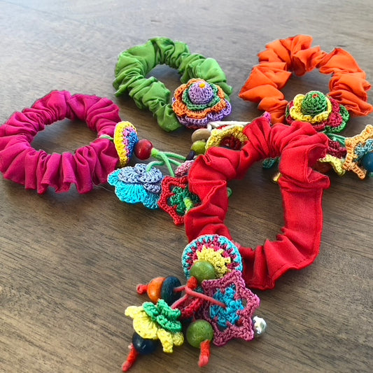 Crochet Hair Scrunchies for Girls