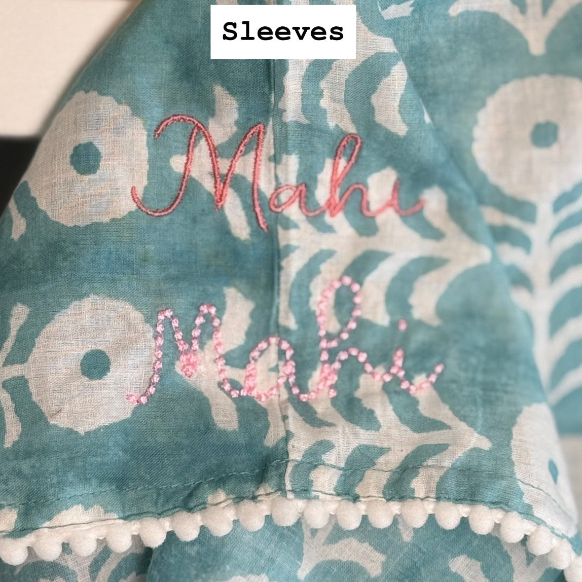 Women Cotton Beach Cover Up – Block Print Mommy & Me Matching Vacation Kaftan