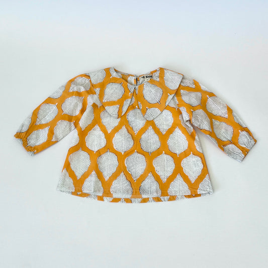 Handmade block-printed tops With Leaf Print