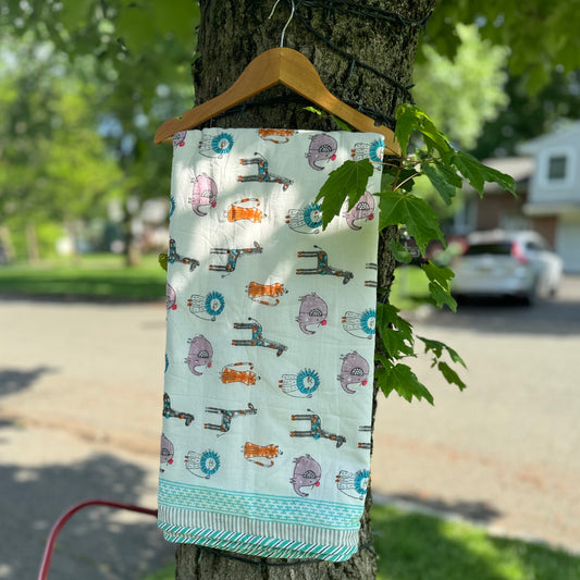 Reversible Cotton Animal Kids Blanket