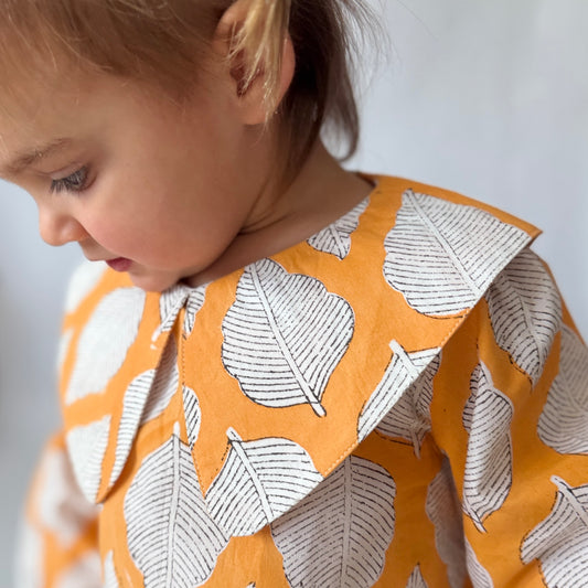 Handmade block-printed tops With Leaf Print