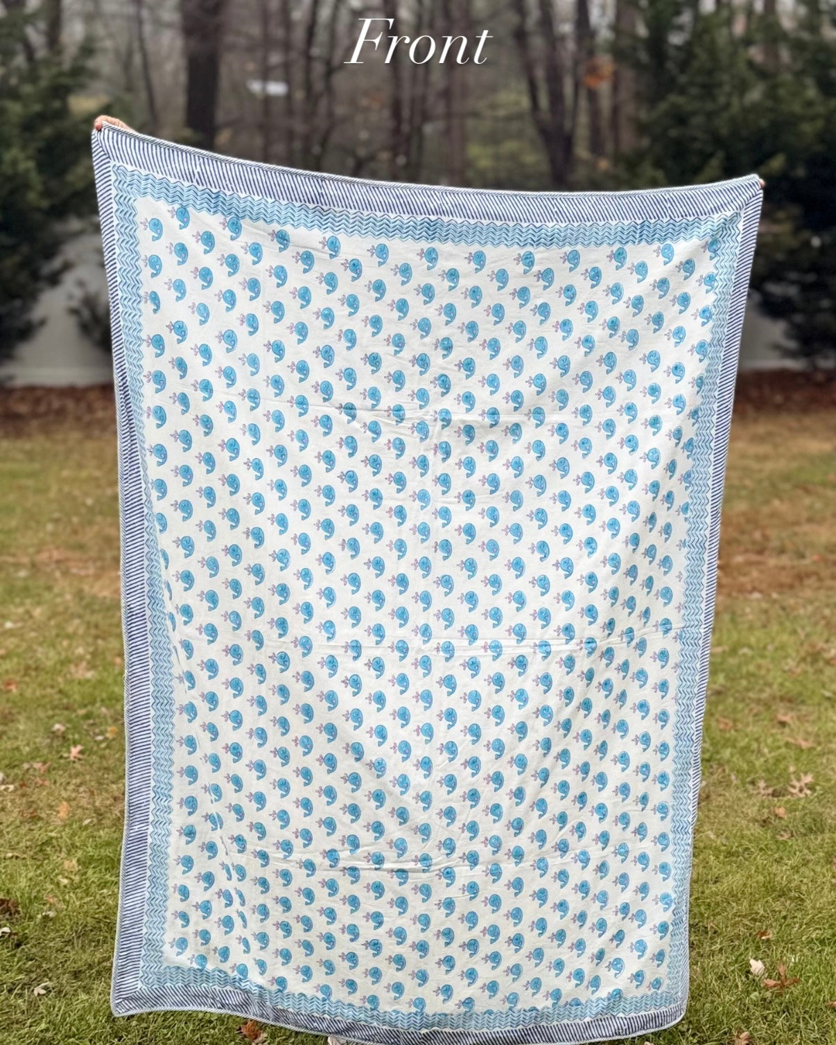 Handmade cotton animal print blanket 