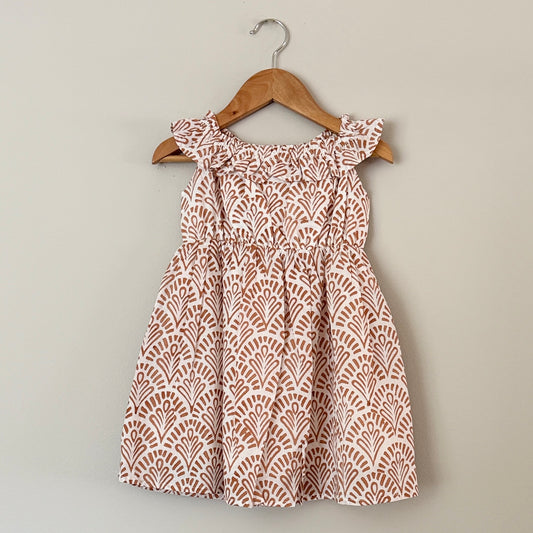 Handmade Girls' Neutral Ruffle Dress