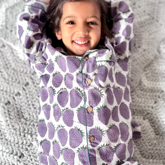 Unisex Toddler Pajama Set - Strawberry Print