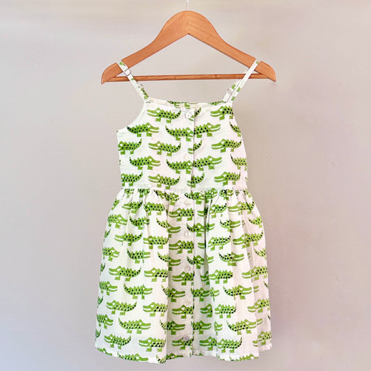 Animal Crocodile Printed Girls' Dress