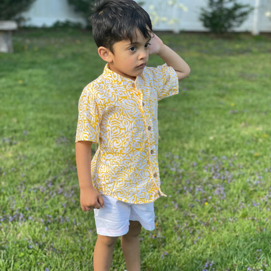 Boys shirt with block print 