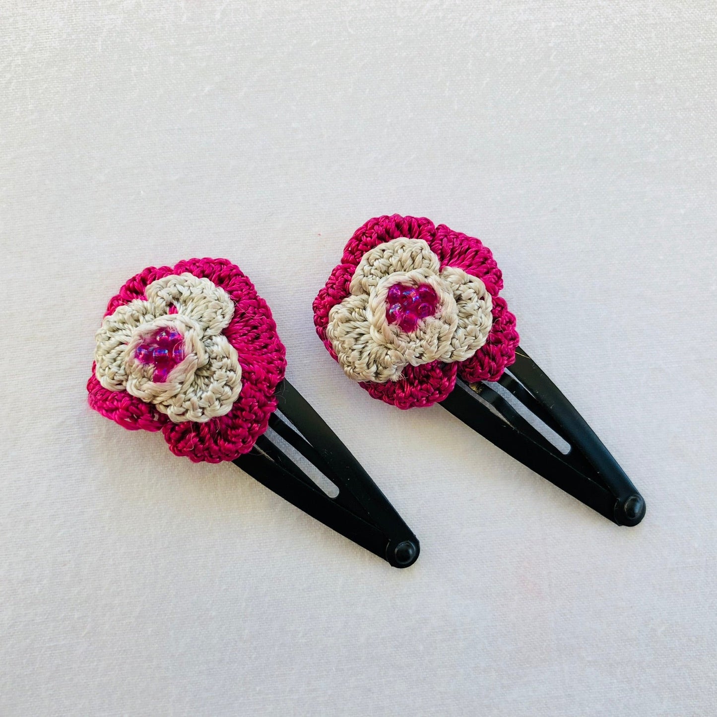 Crochet Flower Hair Pins for Girls