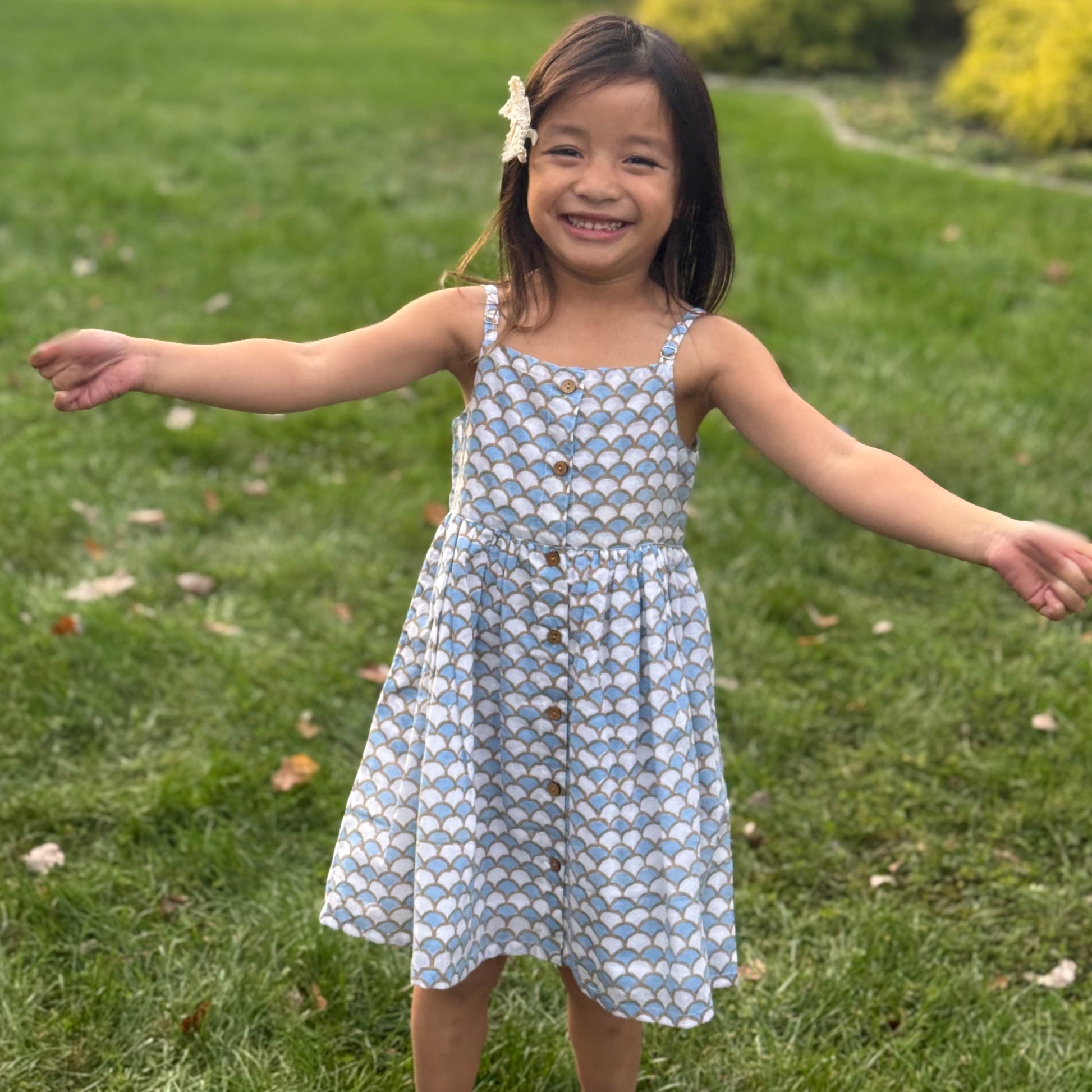 mermaid summer cotton dress for girls 