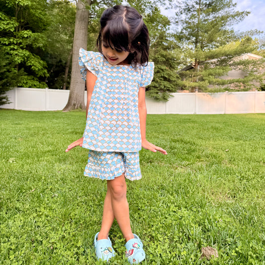 Cotton 2-Piece Girls' Mermaid Printed Set