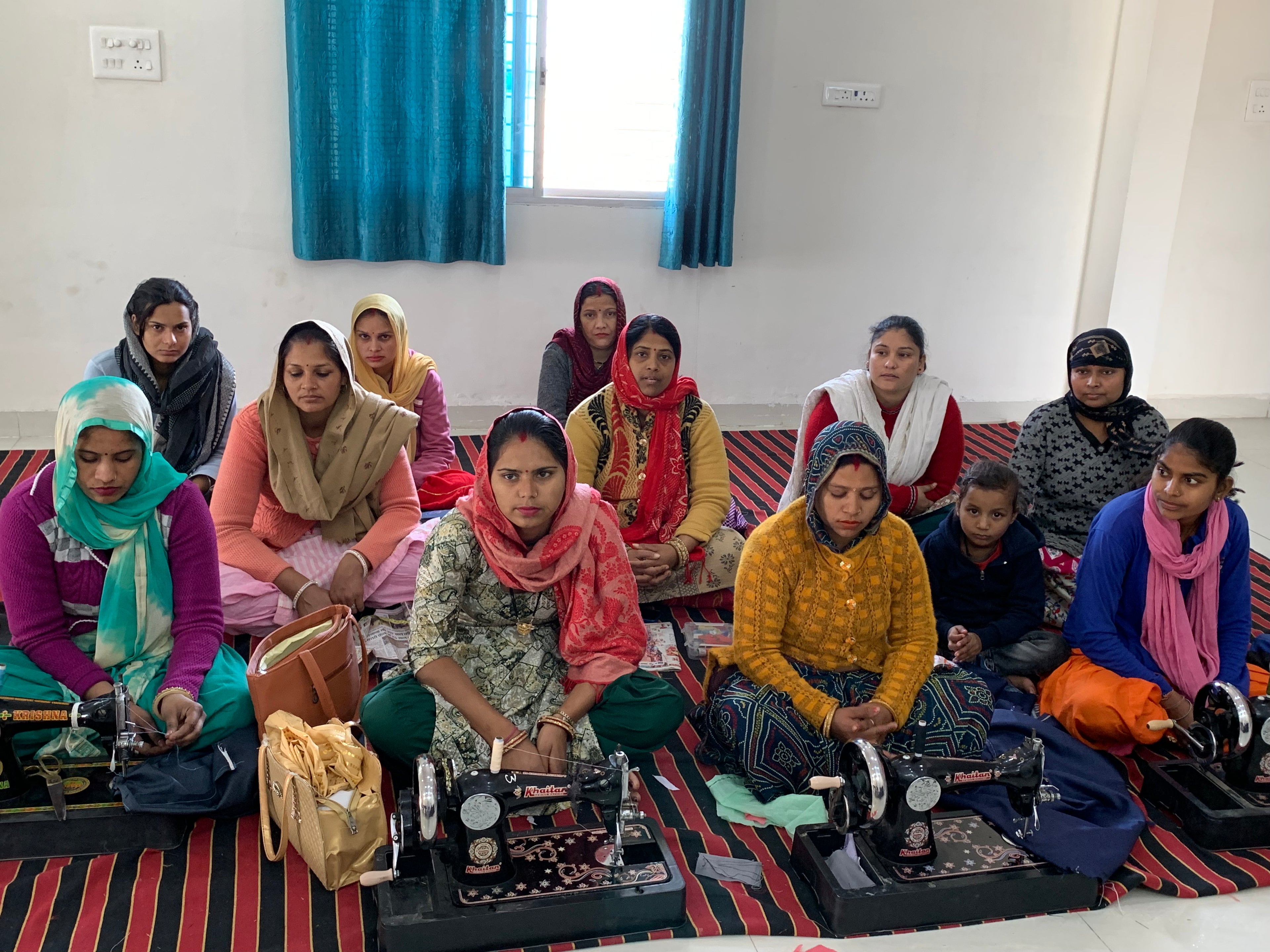 Meerahi providing sewing skills to women from underprivileged backgrounds 