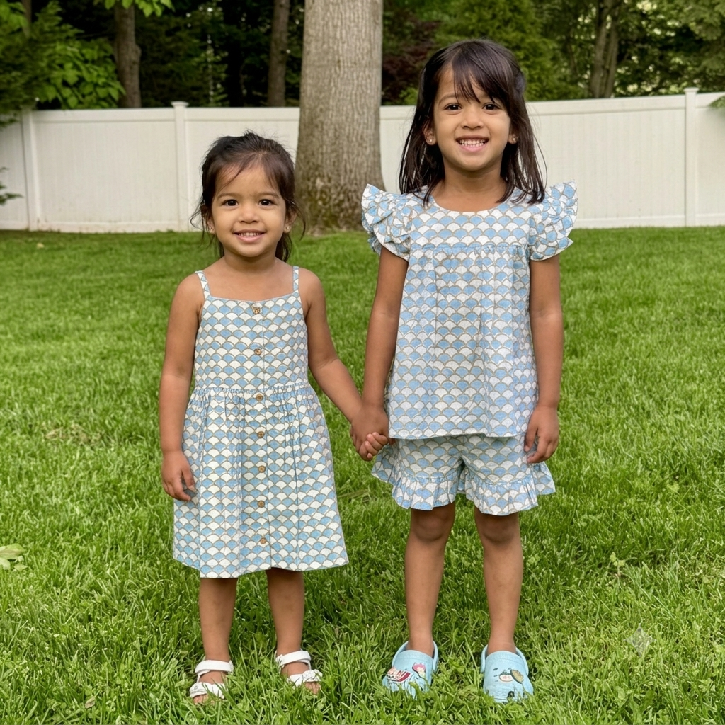 Little Girls' Mermaid Cotton Dress
