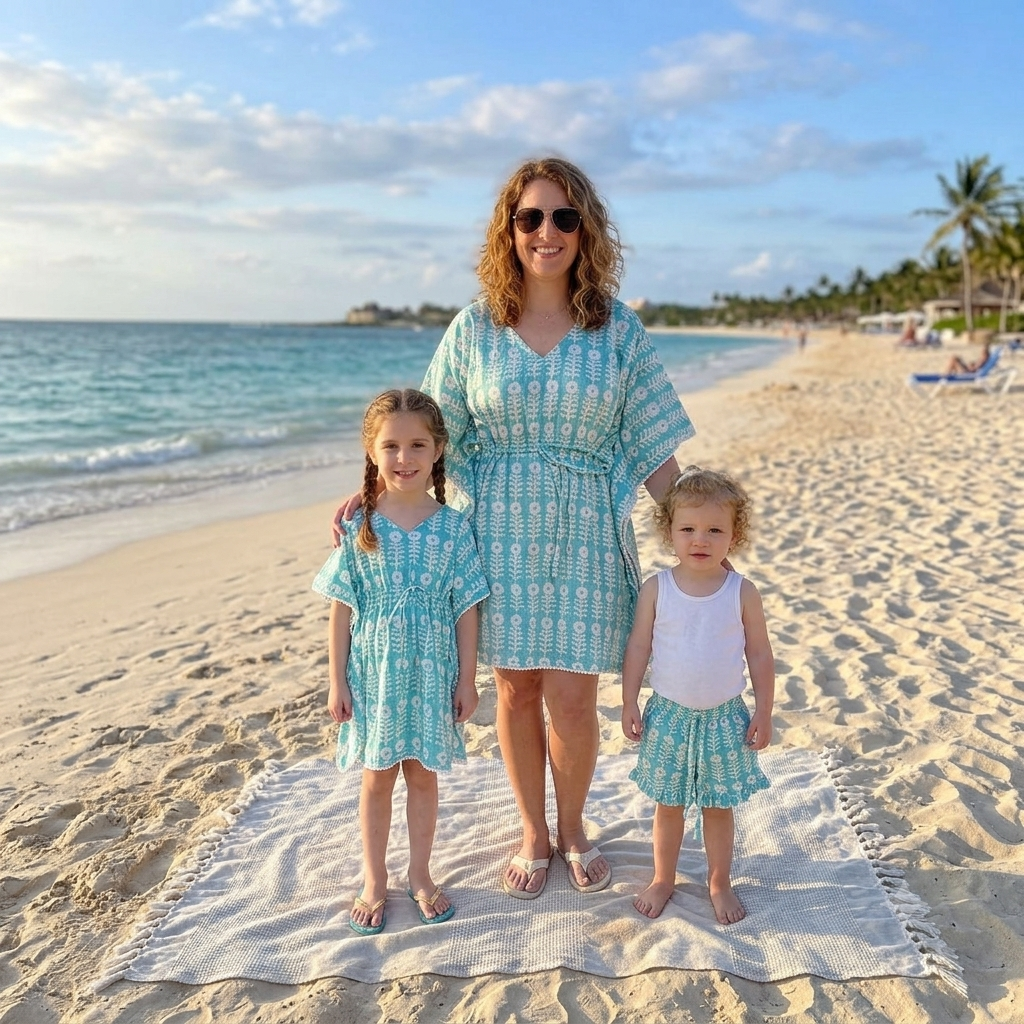Toddler Girls Cotton Shorts with Ruffle Hem – Floral Teal Summer Shorts