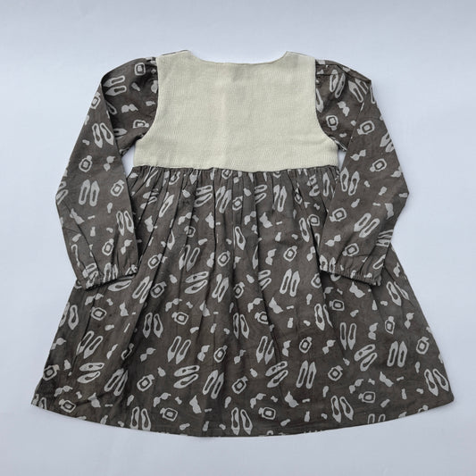 Handmade Earthy Dress With Knitted Back
