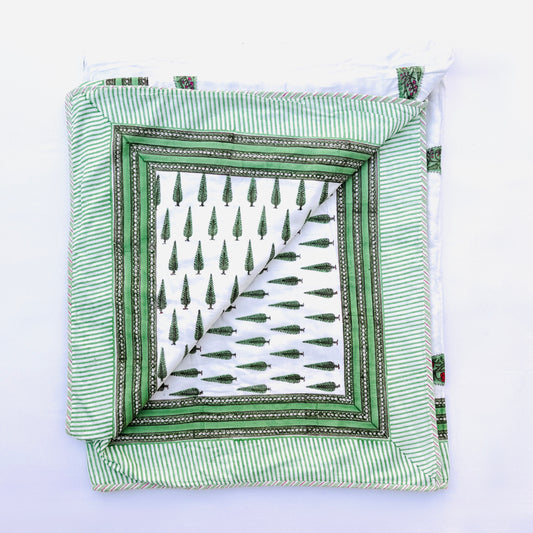 Reversible Cotton Christmas Print Blanket