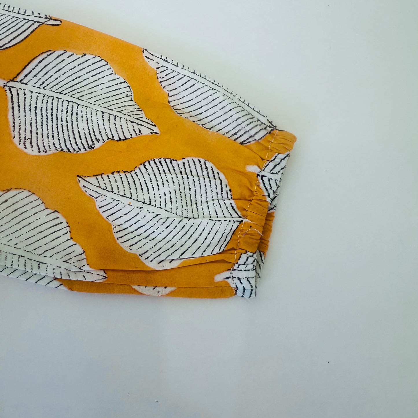 Handmade block-printed tops With Leaf Print & Peter Pan Collar