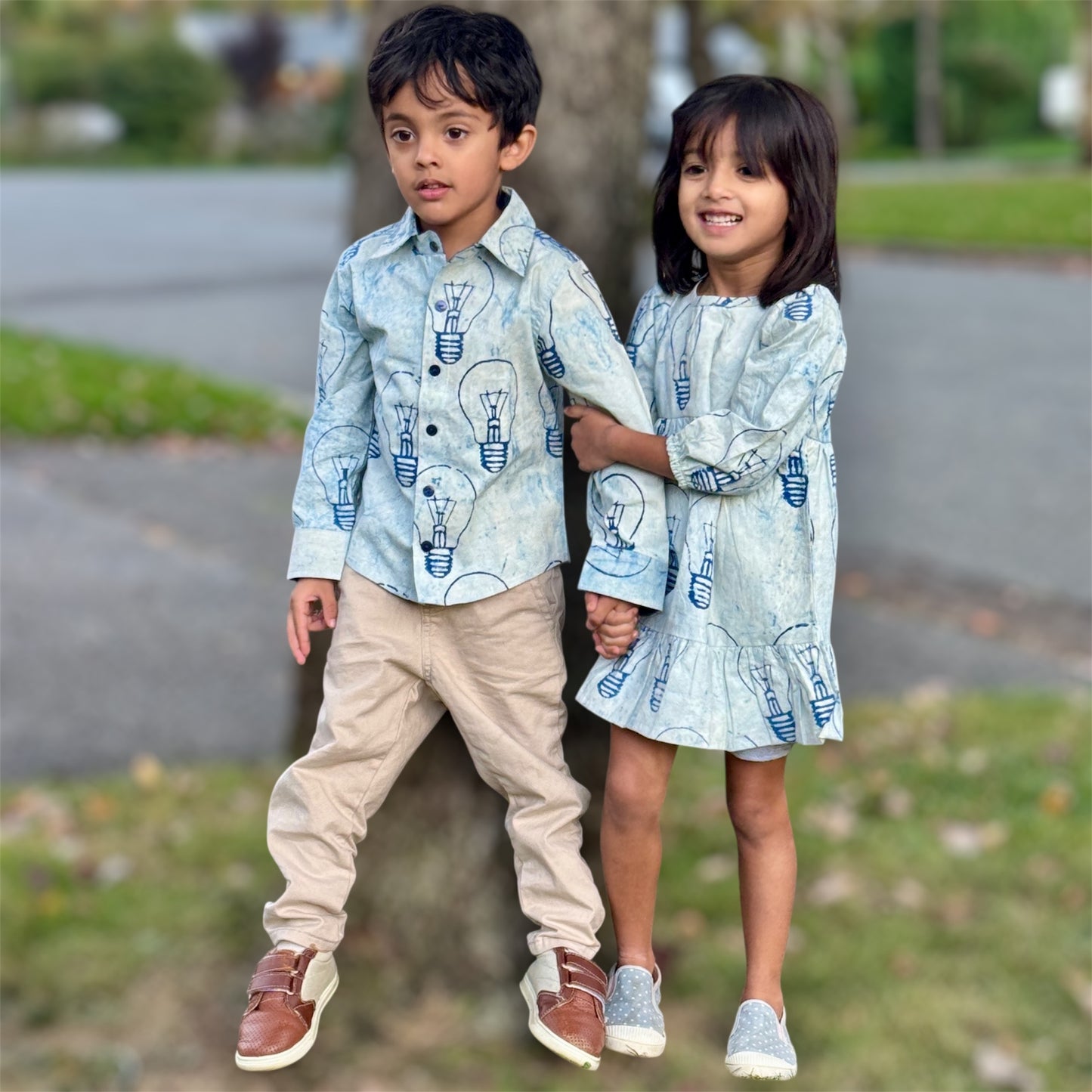 Boys' Handmade Full-Sleeves Button Down Bulb Shirt