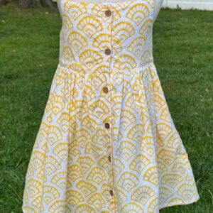 Hand Printed Dress With Spring Design